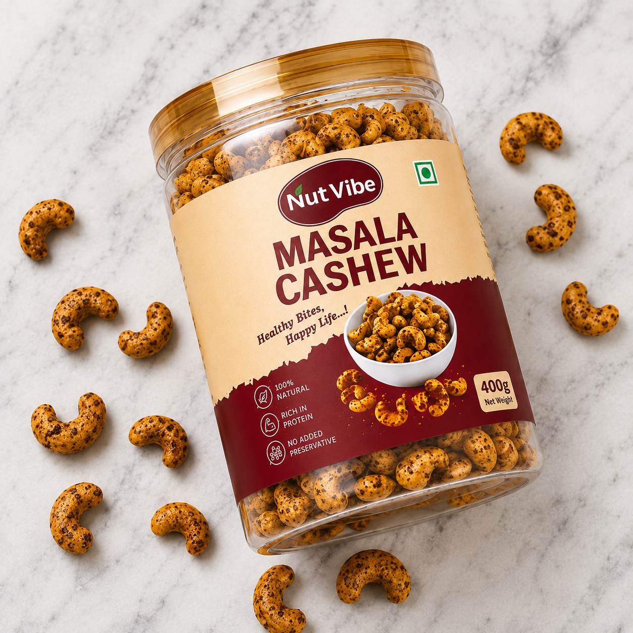 Premium Roasted Masala Kaju | High Protein | No Added Preservatives | 400g - Image 3