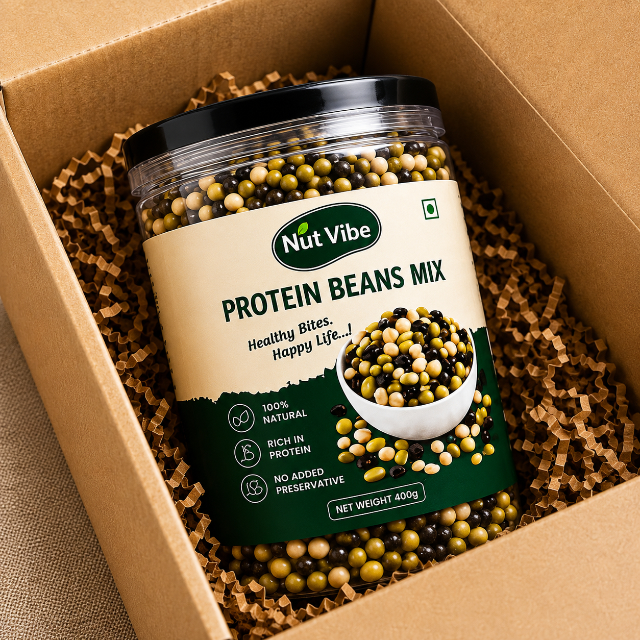 NutVibe Premium Mixed Roasted Protein Beans | 100% Natural | 400g - Image 3