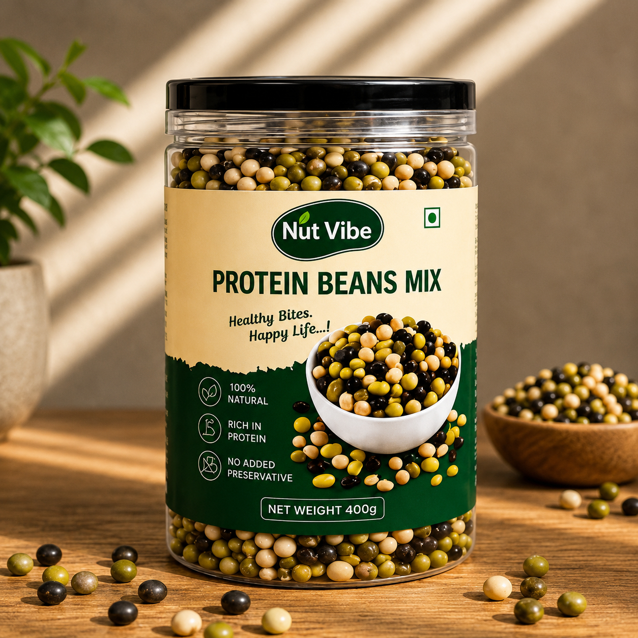 NutVibe Premium Mixed Roasted Protein Beans | 100% Natural | 400g
