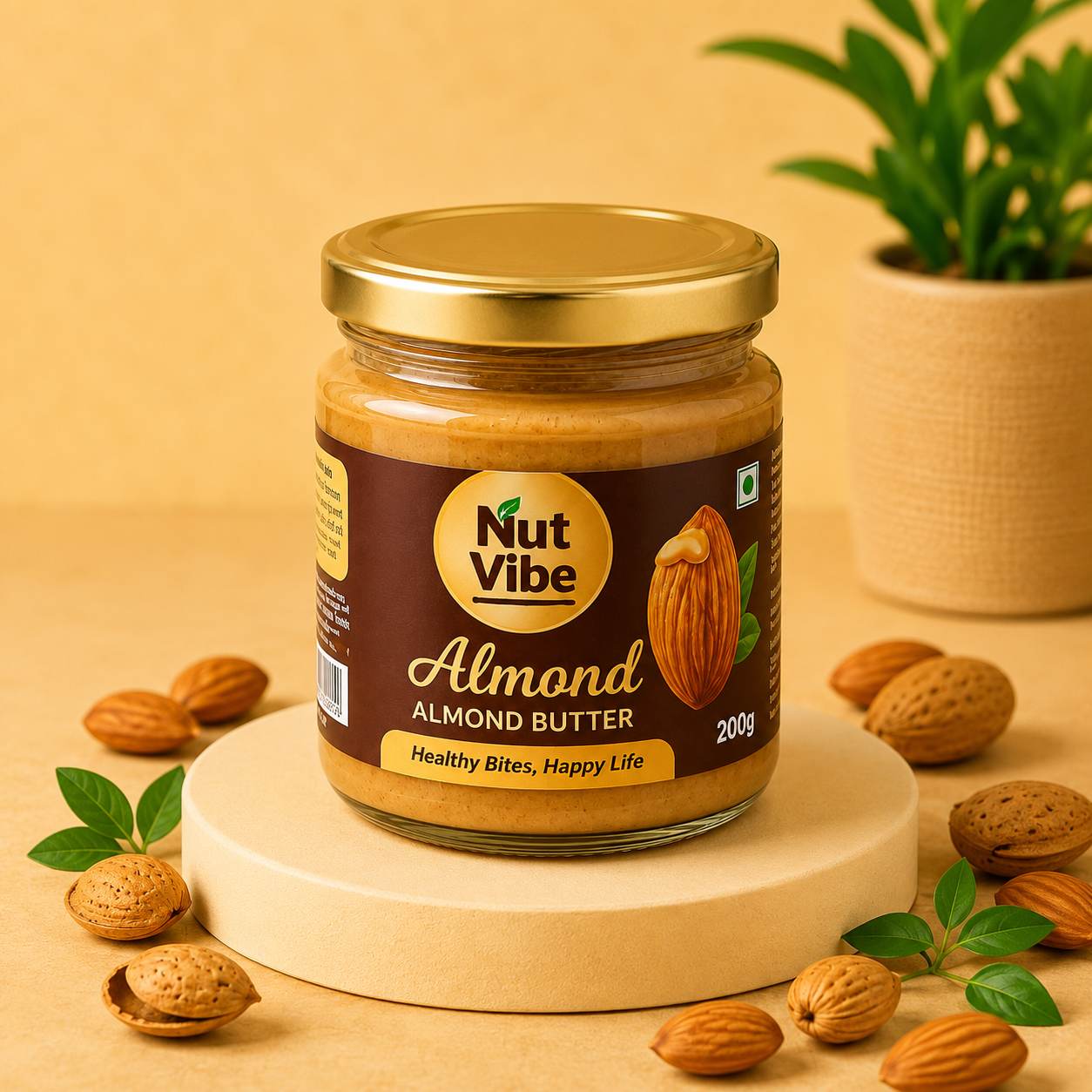 NutVibe Premium Almond Butter | 100% Natural | High Protein Spread | 200g